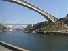 Portské mosty v poadí: Ponte do Infante, Eiffelv Ponte Maria Pia a Ponte de Sao Joao. 