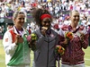 Zleva: Viktoria Azarenková, Serena Williamsová, Maria arapovová