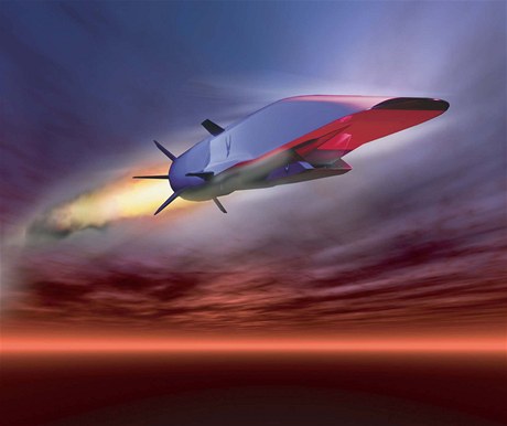 Superrychlý experimentální bezpilotní letoun X-51A Waverider (grafika)