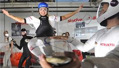 Mezi ú�astníky poolympijského setkání byla i kajaká�ka �t�pánka Hilgertová. Na kajaku si i zalétala ve v�trném tunelu