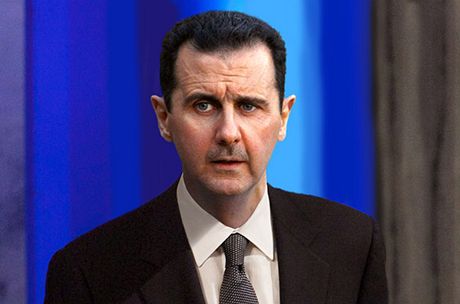 Baár Asad jako laureát Nobelovy ceny míru.