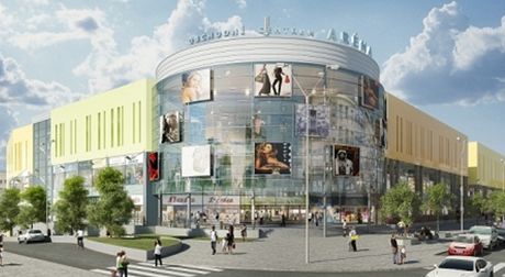 Vizualize obchodního centra Corso, který má vzniknout v Plzni na míst zbourbaného Domu kultury Inwest