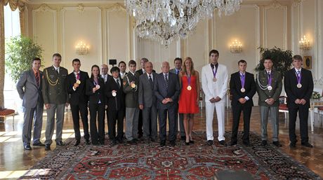 Prezident Václav Klaus pijal na Hrad medailové olympioniky. 