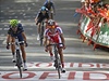 panlský cyklista Alejandro Valverde (vlevo) vyhrál 3. etapu Vuelty, vedle nj je krajan Joaquin "Purito" Rodriguez 