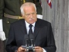Na smutením ceremoniálu promluvil prezident Václav Klaus.