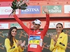 panl Alberto Contador v rudém dresu pro lídra cyklistické Vuelty