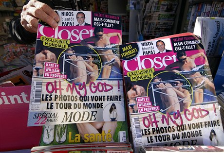 Kate nahoe bez na titulní stran magazínu Closer.