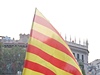 Neobvyklý demonstrant za samostatné Katalánsko.