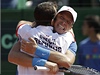 etí tenisté Radek tpánek a Tomá Berdych slaví postup do finále Davis Cupu