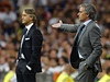 Real Madrid - Manchester City. Trenér fotbalist Realu José Mourinho (vpravo) a kou Roberto Mancini z Manchesteru 