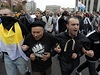 Demonstrace proti Putinovi v centru Moskvy.