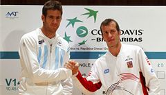 �eský tenista Radek �t�pánek a Juan Martín Del Potro z Argentiny