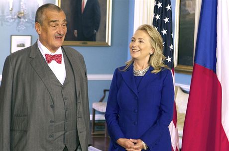 éfa americké diplomacie Hillary Clintonová s eským ministrem zahranií Karlem Schwarzenbergem.