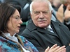 Prezident Václav Klaus a pedsedkyn Poslanecké snmovny Miroslava Nmcová. 
