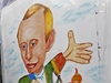 Putin slaví v rodném Petrohrad. V ulicích se objevila i tato kresba