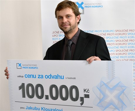 Jakub Klouzal dostal první Cenu za odvahu roku 2012