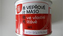 Laboratorn� bylo zji�t�no, �e mno�ství masa v konzerv� je ni��í ne� výrobce uvádí na obale  