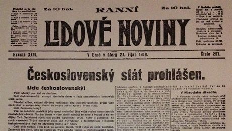 Vydn Lidovch novin z 29. jna 1918