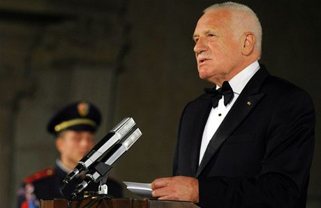 Václav Klaus ve Vladislavském sále pednesl projev k výroí zaloení samostatného eskoslovenska.