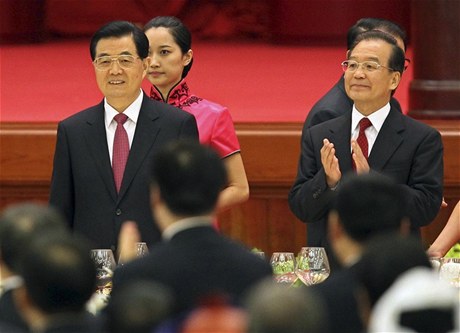 Exprezident Chu in-tchao a expremiér Wen ia-pao. 