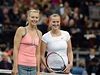 Ruská tenistka Maria arapovová a Petra Kvitová na exhibici v Praze