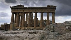 Zícenina chrámu Parthenon na aténské Akropoli