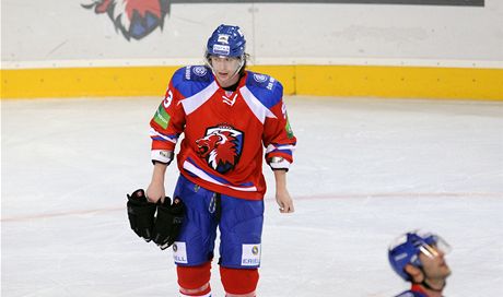 Jakub Voráek z týmu Lev Praha po prohraném utkání.
