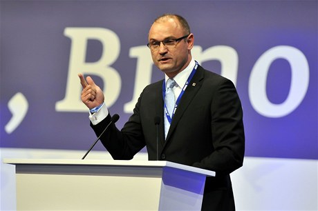 Ivan Langer na kongresu ODS.