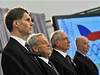 Volební plénum eského olympijského výboru (OV). Na snímku jsou lenové pedsednictva (zleva) Jií Kejval, Frantiek Dvoák, Milan Jirásek a Josef Dovalil. 
