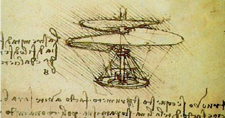 Vrtulnk v nkresech renesannho gnia Leonarda da Vinci.