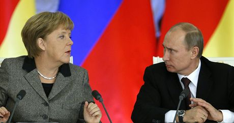 Angela Merkelová a Vladimir Putin