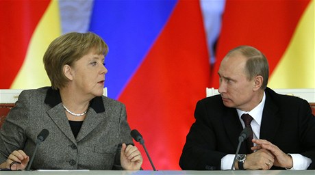 Angela Merkelová a Vladimir Putin