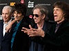 Rolling Stones na premiée Crossfire Hurricane. Zleva Charlie Watts, Ronnie Wood, Keith Richards a Mick Jagger 