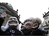 Masky prezidenta Václava Klause a ruského prezidenta Vladimira Putina