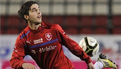 Záloník eské fotbalové reprezentace Martin Pospíil pi tréninku v pedveer pátelského utkání se Slovenskem