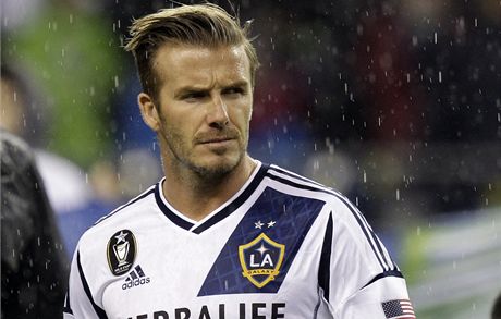 Slavný britský fotbalista David Beckham v dresu Los Angeles Galaxy