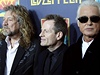 lenové kapely Led Zeppelin: Robert Plant, John Paul Jones a Jimmy Page 
