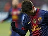 Radost fotbalisty Barcelony Lionela Messiho