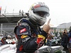 Velká cena Brazílie formule 1 - slavící Sebastian Vettel