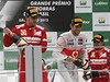 Velká cena Brazílie formule 1 - zleva Fernando Alonso, Jenson Button a Felipe Massa 