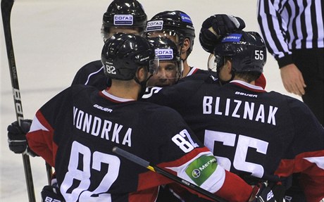 Radost hokejistů Slovanu Bratislava