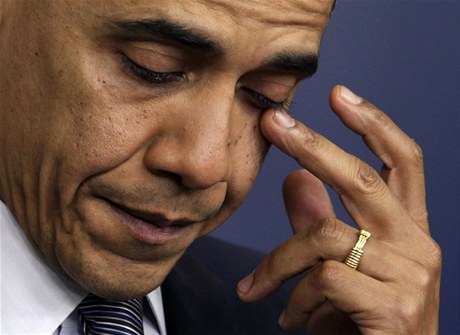 Barack Obama neskrýval pi televizním vystoupení slzy