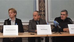Vedení NFPK: na snímku zleva Petr Soukenka, Karel Jane�ek, Jan Kraus a Petr Randák