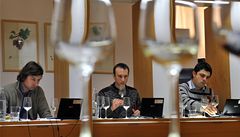 Degustátoi hodnotí vzorek jednoho z vín usilujících o zaazení do Salonu vín eské republiky 2013.