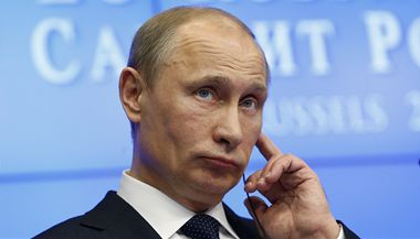 Vladimir Putin na vrcholn schzce mezi EU a Ruskem, kter se kon v Bruselu.