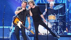 Bruce Springsteen a Mick Jagger v prosinci 2012 při společném vystoupení v Prudential Center v Newarku (USA) | na serveru Lidovky.cz | aktuální zprávy