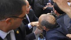 Alían líbal ruku francouzskému prezidentovi.