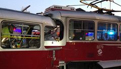 V Praze se rno srazily dv tramvaje, ti lid utrpli zrann 