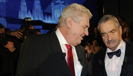 Karel Schwarzenberg a Milo Zeman se utkali v prezidentské debat.