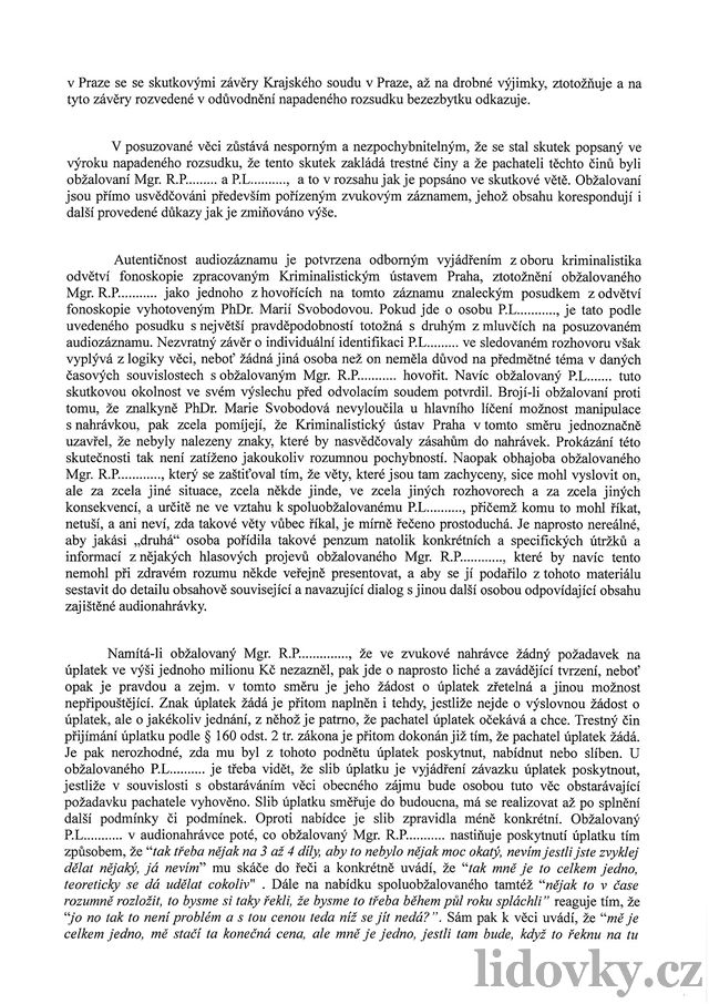 Rozsudek Vrchního soudu v Praze nad Romanem Pekárkem - strana 11